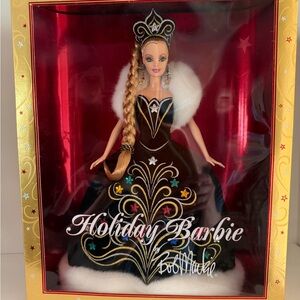 Holiday Barbie Doll with Brown and Gold Dress